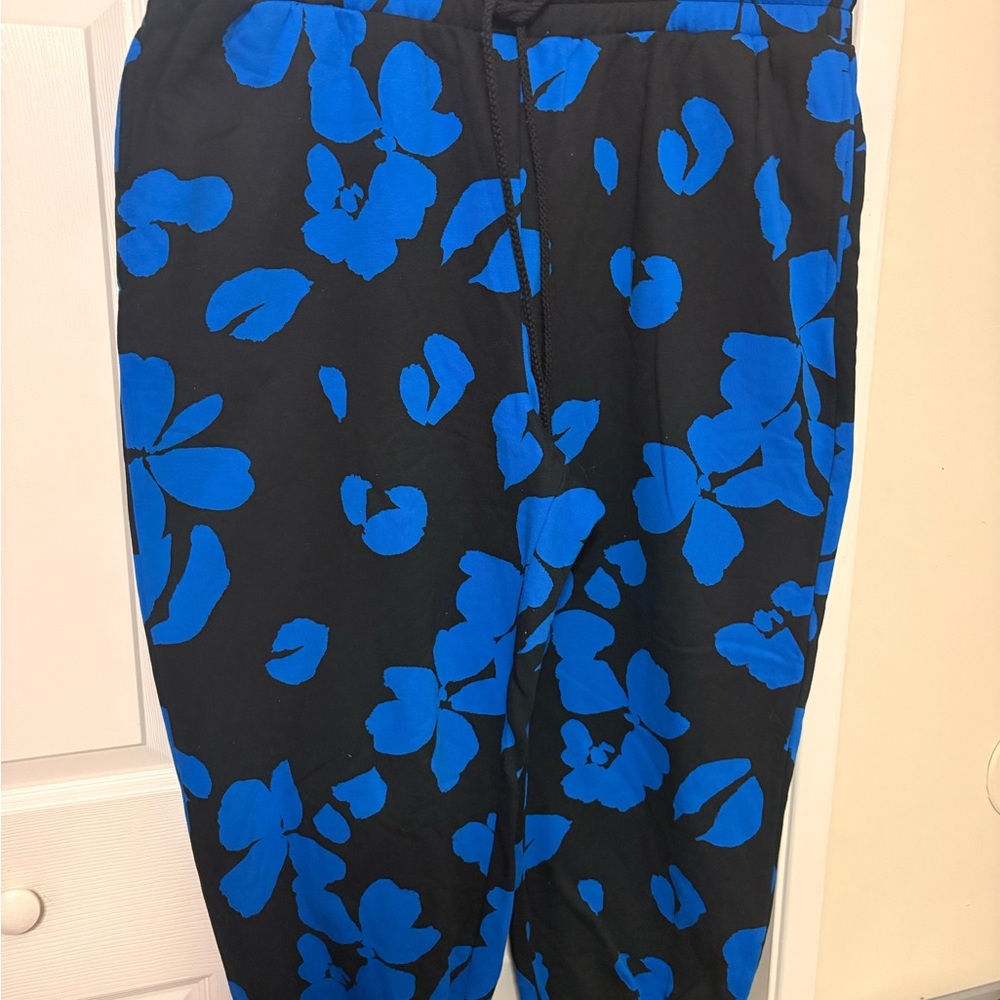 Black and Blue Floral Pants